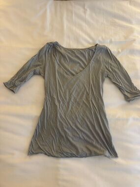 Calypso St. Barth Gray V-Neck Lightweight Casual Tee